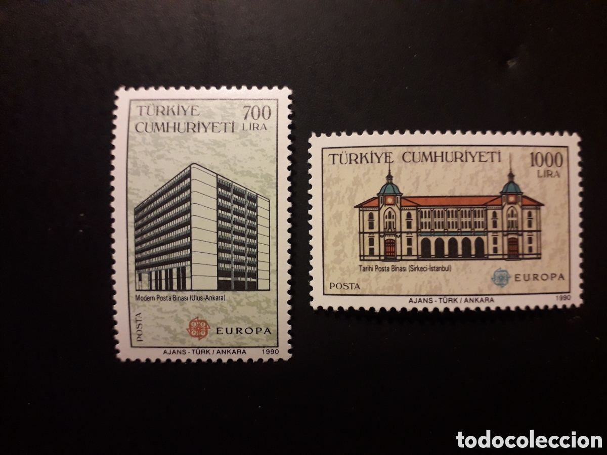 Sellos: TURQU&Iacute;A YVERT 2634/5 SERIE CTA NUEVA CON CHARNELA ARQUITECTURA 1990 EUROPA CEPT PEDIDO M&Iacute;NIMO 3&euro;