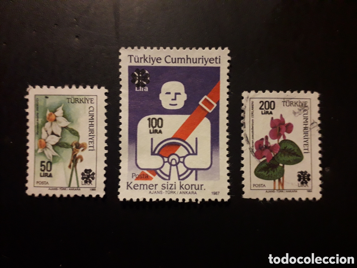 Francobolli: TURQU&Iacute;A YVERT 2626/8 SERIE COMPLETA USADA 1990 SOBRECARGADOS PEDIDO M&Iacute;NIMO 3&euro;