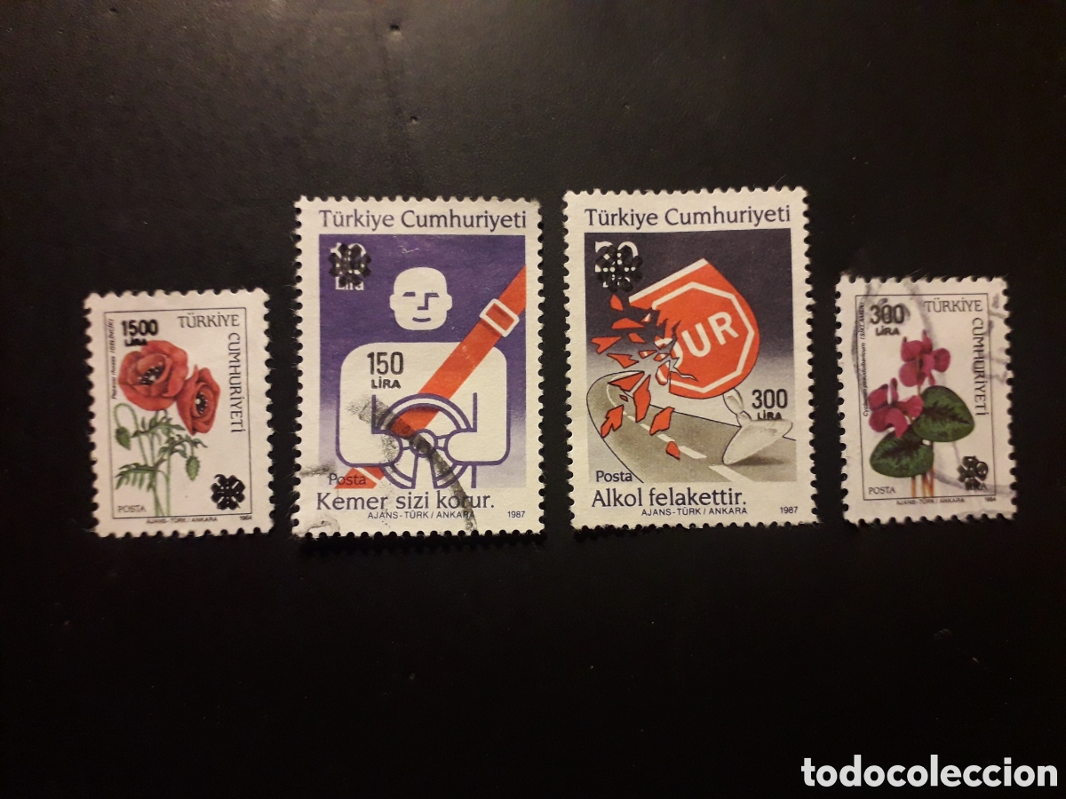 Sellos: TURQU&Iacute;A YVERT 2642/5 SERIE COMPLETA USADA 1990 SOBRECARGADOS PEDIDO M&Iacute;NIMO 3&euro;