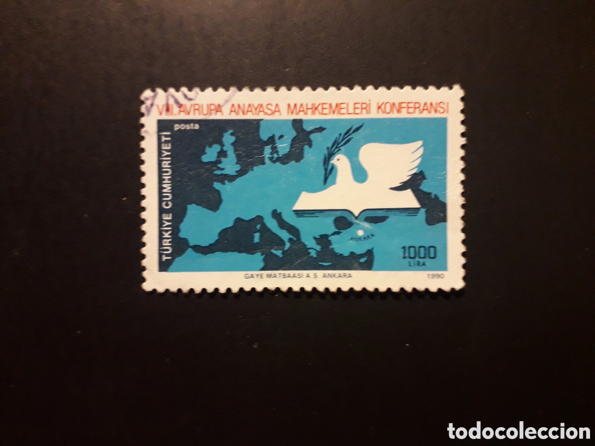 Sellos: TURQU&Iacute;A YVERT 2636 SERIE COMPLETA USADA 1990 CORTE EUROPEA DE JUSTICIA MAPAS PEDIDO M&Iacute;NIMO 3&euro;
