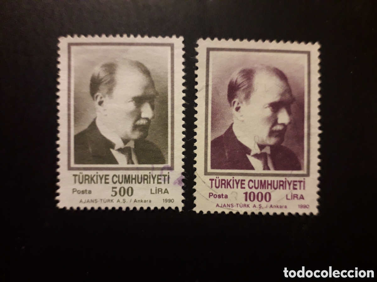 Sellos: TURQU&Iacute;A YVERT 2652/3 SERIE COMPLETA USADA 1990 KEMAL ATATURK PEDIDO M&Iacute;NIMO 3&euro;