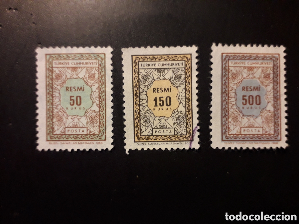 Sellos: TURQU&Iacute;A YVERT SERVICIO 108/10 SERIE COMPLETA USADA 1968 ADORNOS PEDIDO M&Iacute;NIMO 3&euro;