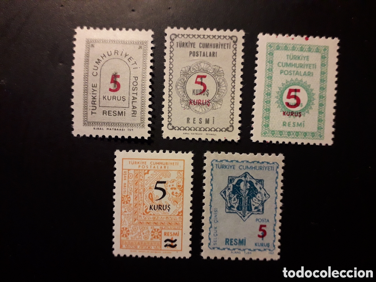 Sellos: TURQU&Iacute;A YVERT SERVICIO 137/41 SERIE COMPLETA NUEVA CON CHARNELA 1977 SOBRECARGADOS PEDIDO M&Iacute;NIMO 3&euro;