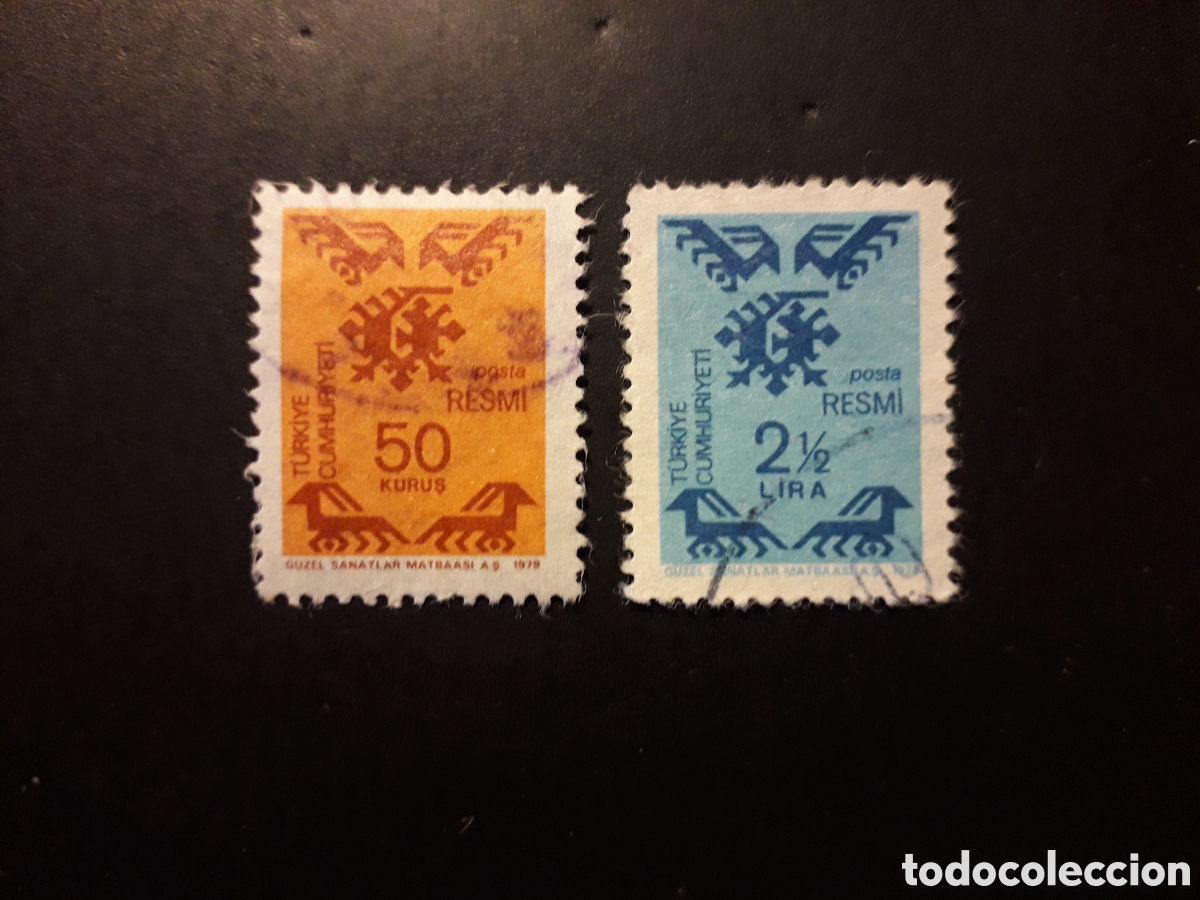 Sellos: TURQU&Iacute;A YVERT SERVICIO 149/50 SERIE COMPLETA USADA 1979 TAPICES PEDIDO M&Iacute;NIMO 3&euro;