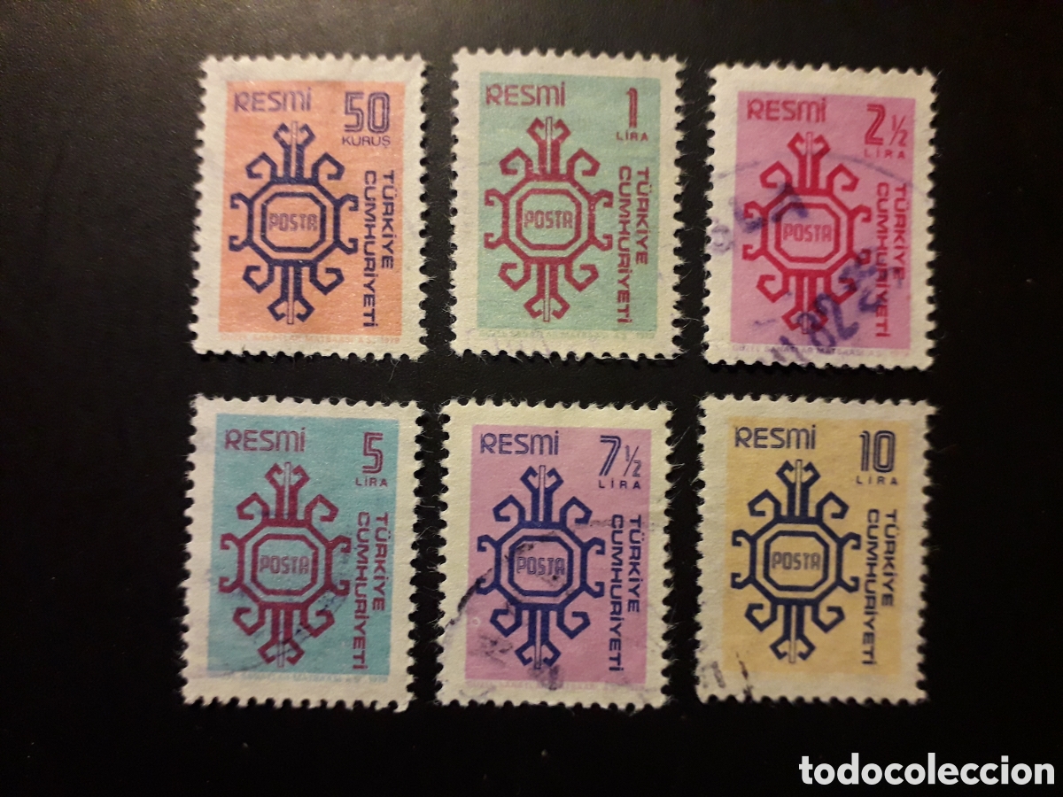 Sellos: TURQU&Iacute;A YVERT SERVICIO 151/6 SERIE COMPLETA USADA 1979 TAPICES PEDIDO M&Iacute;NIMO 3&euro;