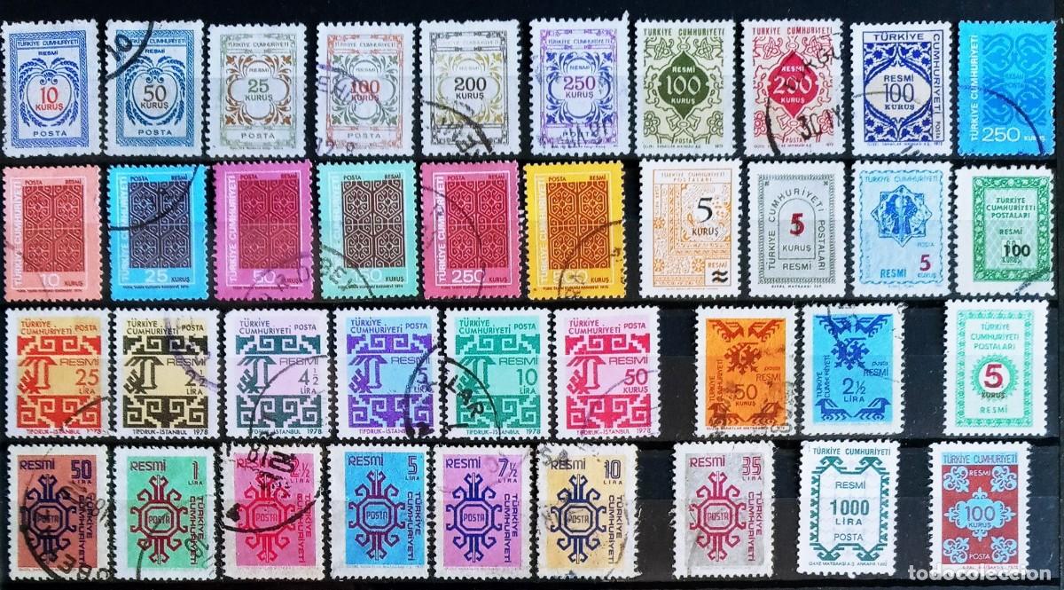 Sellos: TURQUIA - IVERT ... LOTE 38 SELLOS USADOS DE SERVICIOS DE LOS A&Ntilde;OS 1971 a 1978 - LOS DE LA FOTO