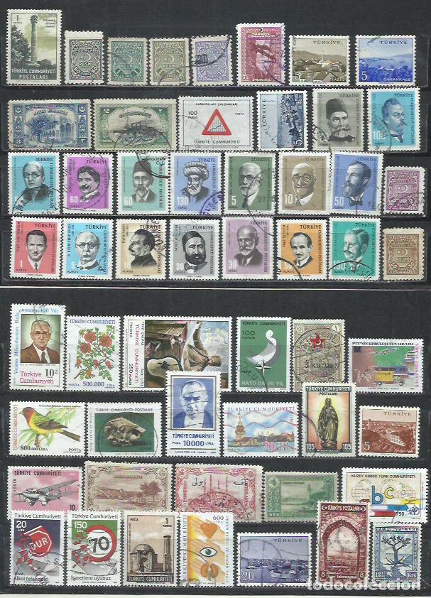 Sellos: R36R-LOTE SELLOS ANTIGUOS TURQUIA, SIN TASAR, SIN REPETIDOS, INTERESANTES.