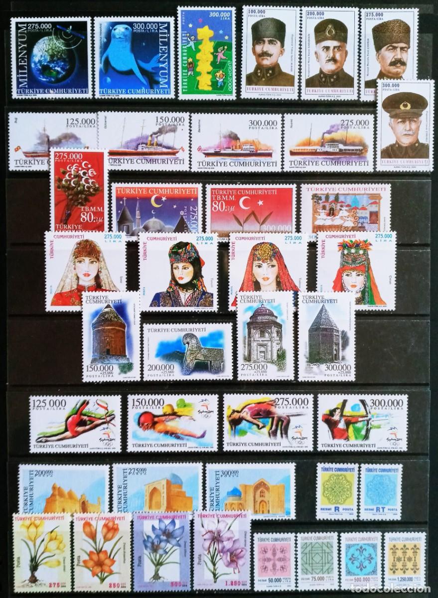 Sellos: TURQUIA - IVERT ... 47 SELLOS NUEVOS ** A&Ntilde;O 2000 COMPLETO - LOS DE LAS 2 FOTOS