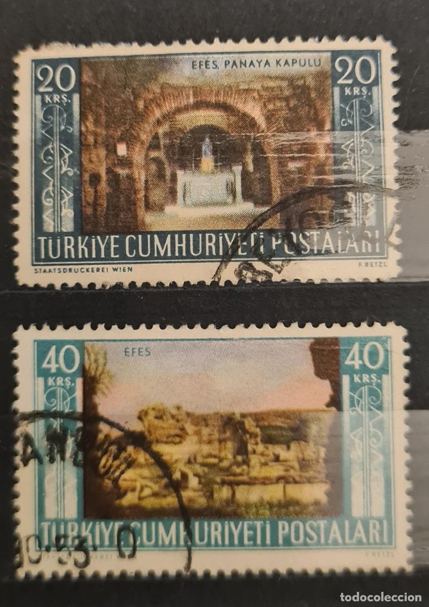 Sellos: Serie de sellos usados de Turqu&iacute;a 1953: &Eacute;feso, villa tur&iacute;stica