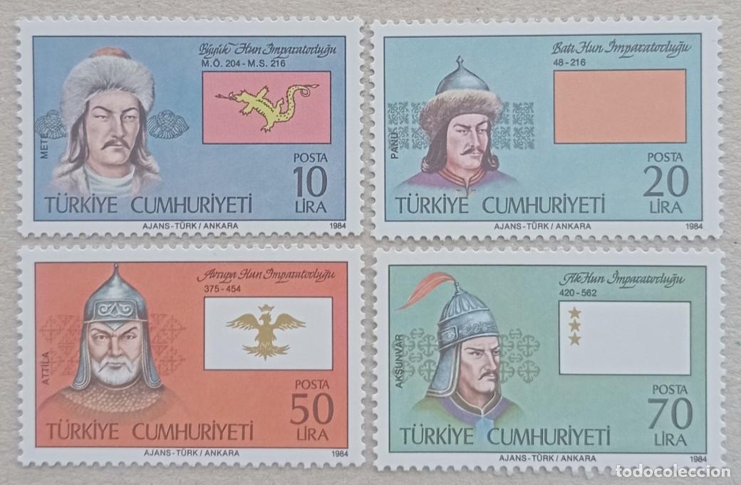 Sellos: 1984. TURQU&Iacute;A. 2431 / 2434. Conmemoraci&oacute;n fundaci&oacute;n de los 16 estados turcos. Serie completa. Nuevo.
