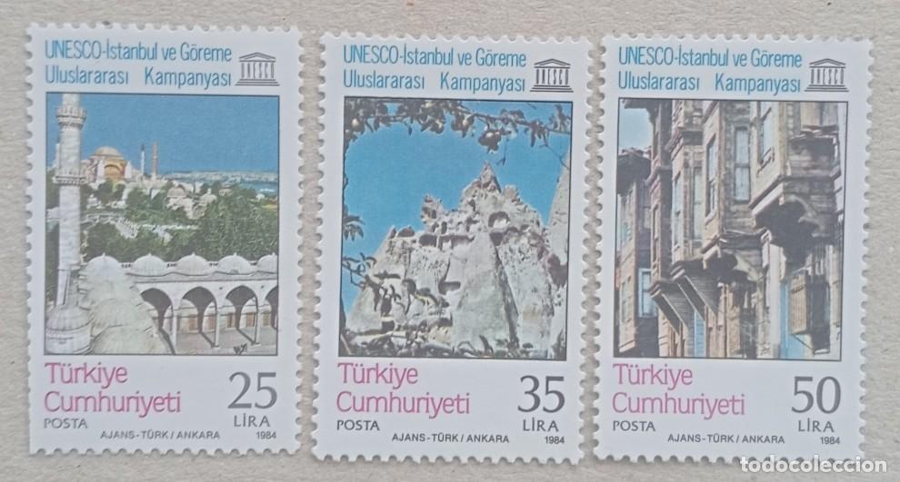 Sellos: 1984. TURQU&Iacute;A. 2421 / 2423. Im&aacute;genes emblem&aacute;ticas de Estambul. UNESCO. Serie completa. Nuevo.