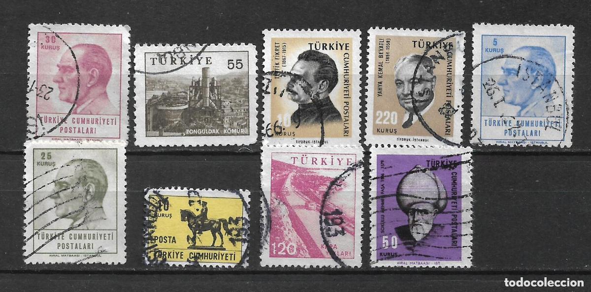 Sellos: turquia 9 sellos usados diferentes - 17/42