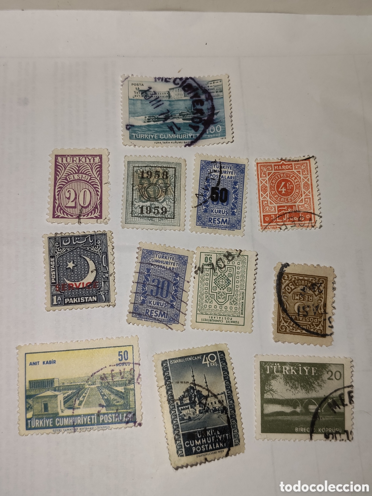 Stamps: 12 sellos variados muy antiguos de Turqu&iacute;a usados