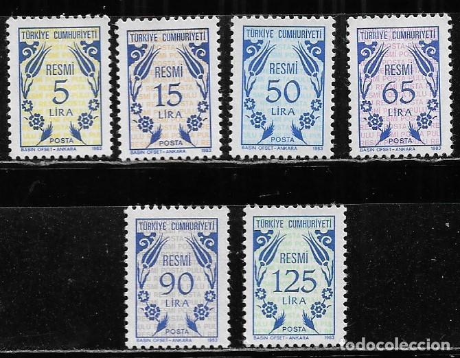 Sellos: TURQUIA 1983, Ivert 165/70 - SERVICIO. MNH.