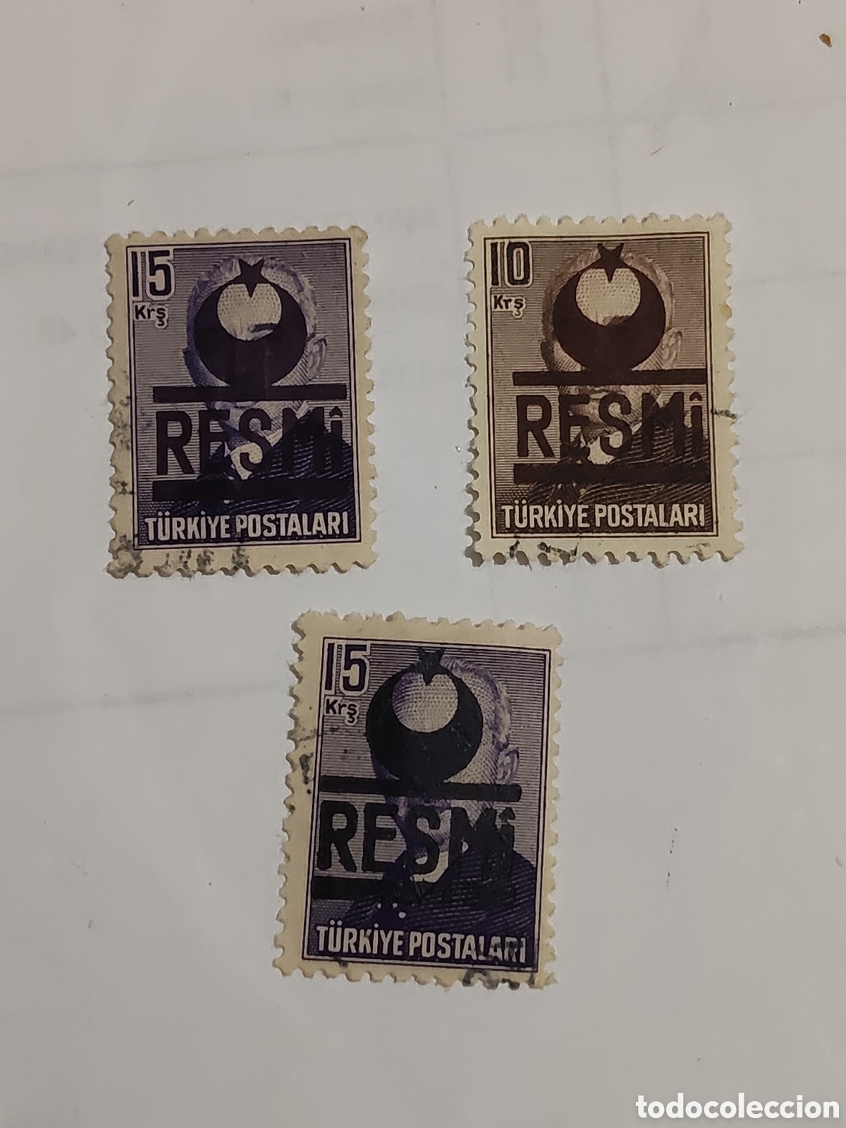 Briefmarken: 3 sellos de Turqu&iacute;a Ismet Inonu primer ministro y segundo Presidente del pa&iacute;s