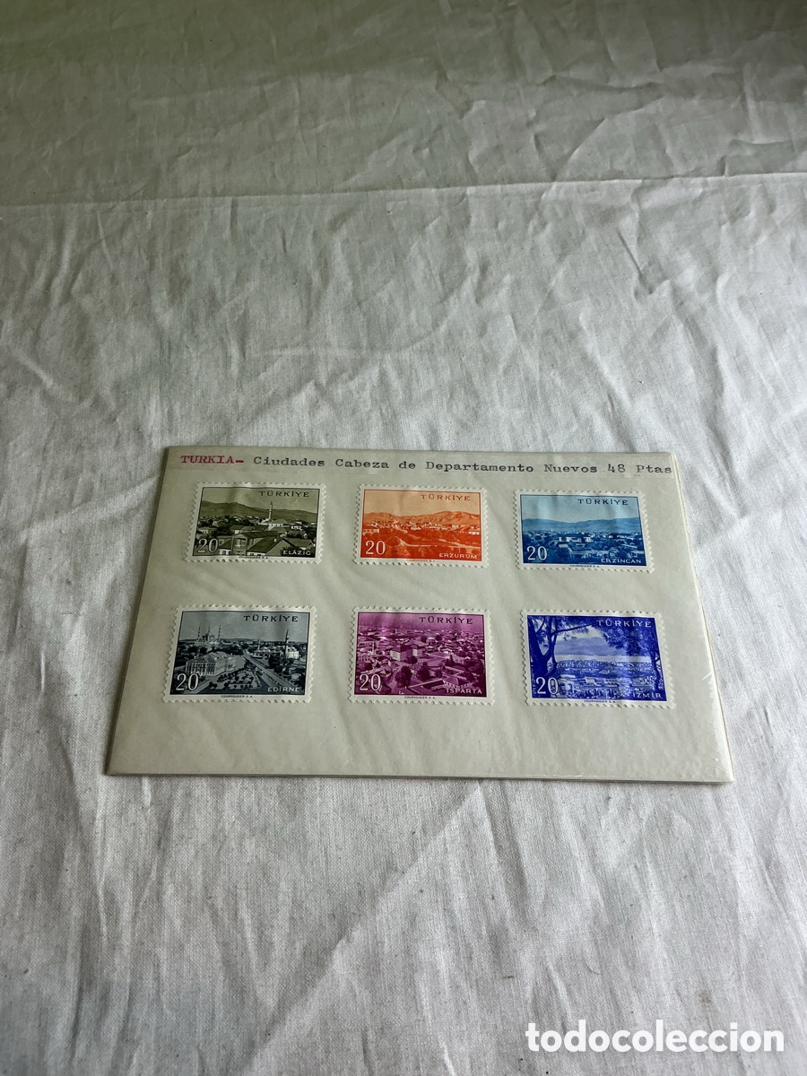 Timbres: Turqu&iacute;a, lote de 6 sellos de ciudades sin matasellos.