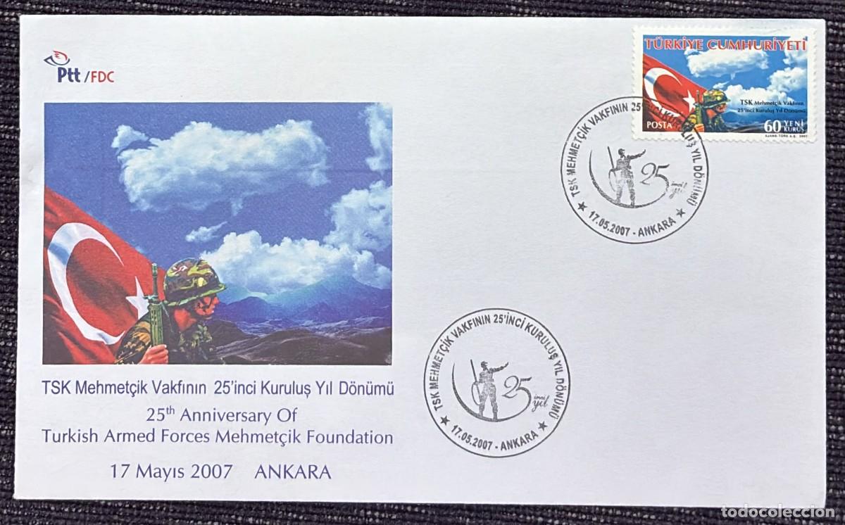 Sellos: TS.)2007, TURKEY, FIRST DAY COVER, COMMEMORATIVE PRE-PRINTED ENVELOPE FEATURING A GRAPHIC DESIGN WIT