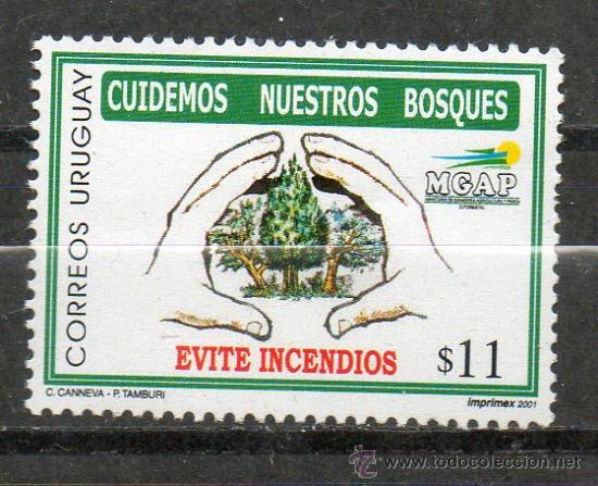 Sellos: 6  Uruguay-2001-Mint-Cuidemos Nuestros Bosques - Foto 1