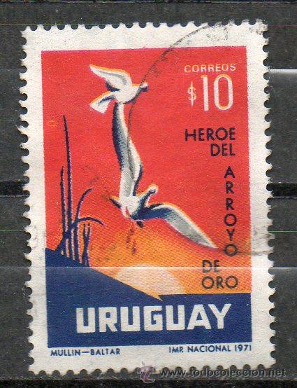 Sellos: 38  URUGUAY 1972-Usado- H&eacute;roe del Arroyo de Oro. - Foto 1