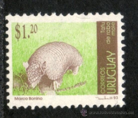 Sellos: 210 Uruguay	1993	Tat&ugrave; de rabo mole - Foto 1