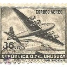 Sellos: SELLO USADO - URUGUAY - 1952 - CORREO AEREO - 30 CTS. Lote 44903402