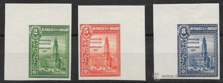 Sellos: URUGUAY. YVERT N&ordm; 331/33* SIN DENTAR - Foto 1