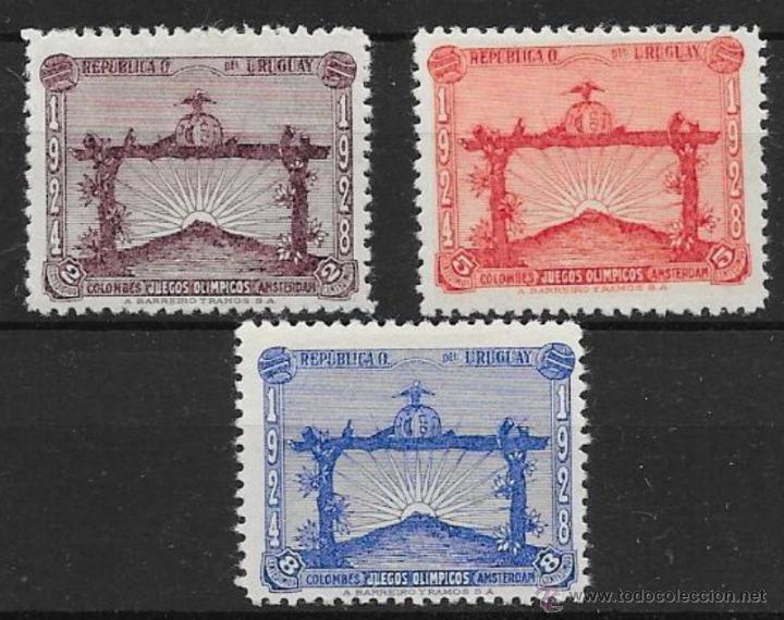 Sellos: URUGUAY. YVERT N&ordm; 371/73* - Foto 1