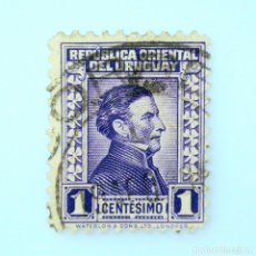 Sellos: SELLO POSTAL URUGUAY 1928, 1 C, MILITAR, GENERAL JOSÉ ARTIGAS USADO. Lote 231740445
