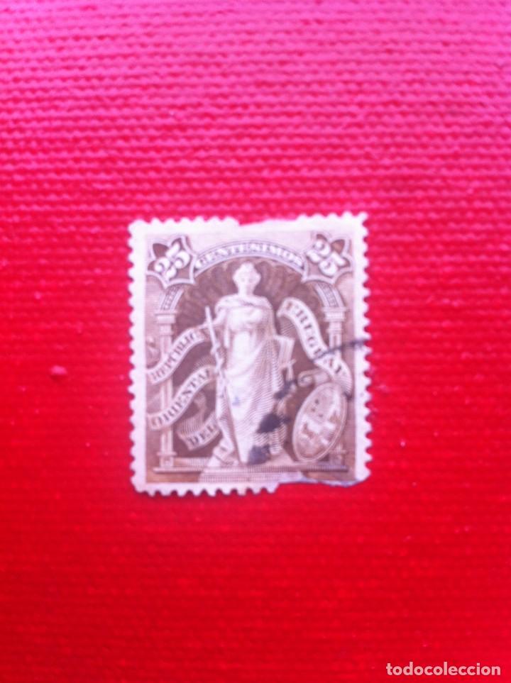 Sellos: SELLO USADO. URUGUAY. 25 CENT&Eacute;SIMOS - Foto 1