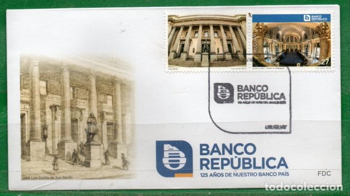 Sellos: 1763A URUGUAY 2021 125a. de Bco. Rep&uacute;blica TT: Edificios CUIDATE !!!!! BEWARE!!!! FDC - Foto 1