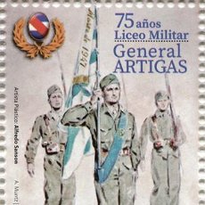 Sellos: 1777A URUGUAY 2022- 75 AÑOS DEL LICEO MILITAR-TT: BANDERAS,ESCUDOS,UNIFORMES,ARMAS- EN FDC