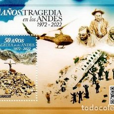 Sellos: 1789 URUGUAY 2022 50A. DE LA TRAGEDIA DE LOS ANDESTT: HELICÓPTEROS,LENTES,SOMBREROS,MONTAÑAS 1H.B.. Lote 365924591