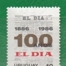 Sellos: URUGUAY 1986 Y 1182 MINT-100A. DE EL DIARIO ”EL DÍA”- TT: DIARIOS,PERIODISTAS. Lote 371905446