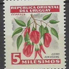 Sellos: URUGUAY 1954 - MOTIVOS LOCALES, FLORES, CEIBO - MNH**