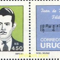 Sellos: 689295 MNH URUGUAY 1992 MUSICOS FAMOSOS