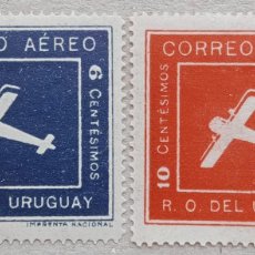Sellos: 1924. URUGUAY. A 4, A 5. AVIÓN DE LA REPÚBLICA ORIENTAL DEL URUGUAY. 100 AÑOS DE SU EMISIÓN. NUEVOS.