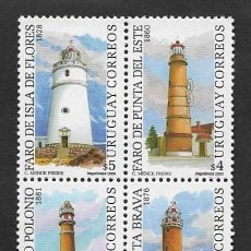 Sellos: SD)2000 URUGUAY FROM THE FAROS SERIES, B/4 TIMBRES MNH