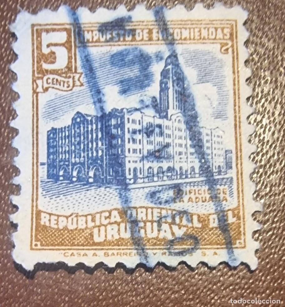Sellos: SELLO USADO URUGUAY 1946 EDIFICIO ADUANA DE MONTEVIDEO - Foto 1