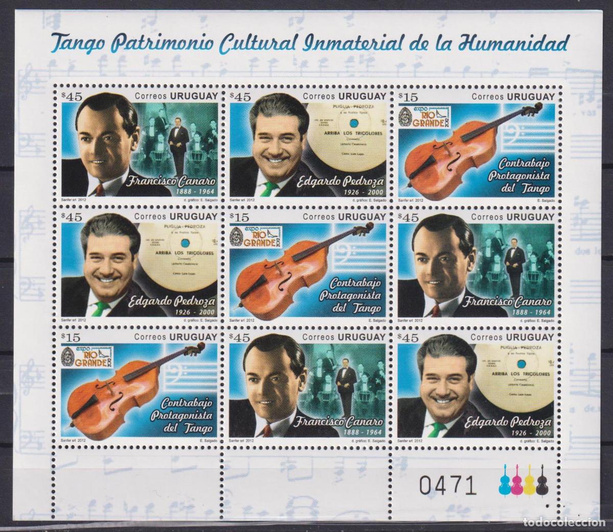 Sellos: Uruguay 2012 M&uacute;sicos MNH - Foto 1