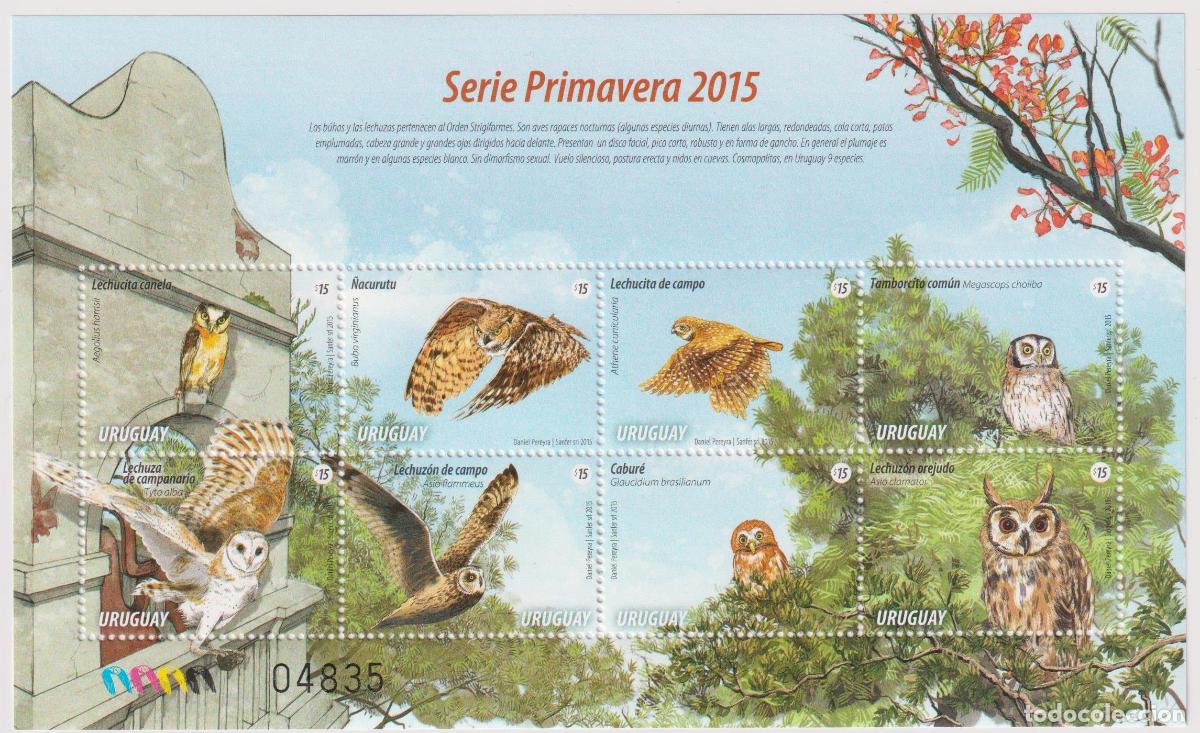 Sellos: Uruguay 2015 Aves MNH - Foto 1
