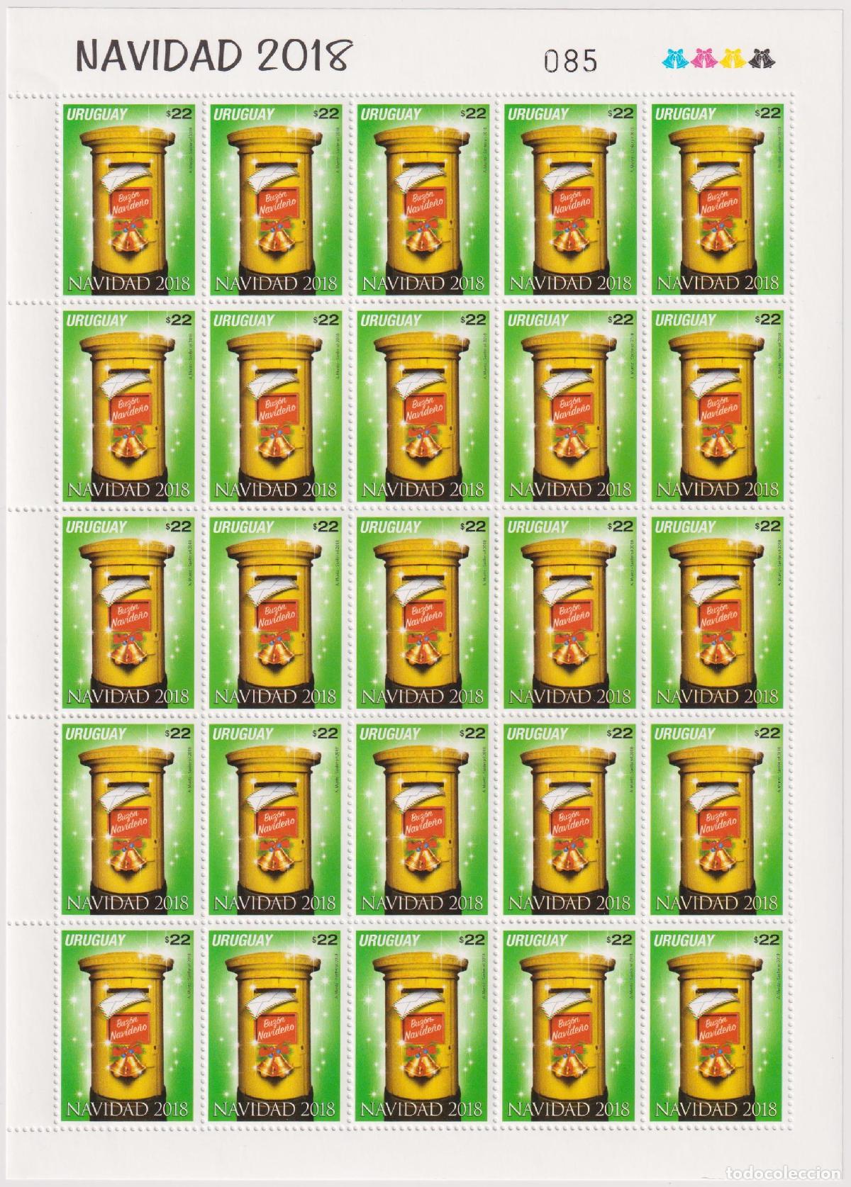 Sellos: Uruguay 2018 Navidad MNH - Foto 1