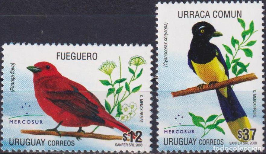 Sellos: Uruguay 2008 Aves MNH - Foto 1