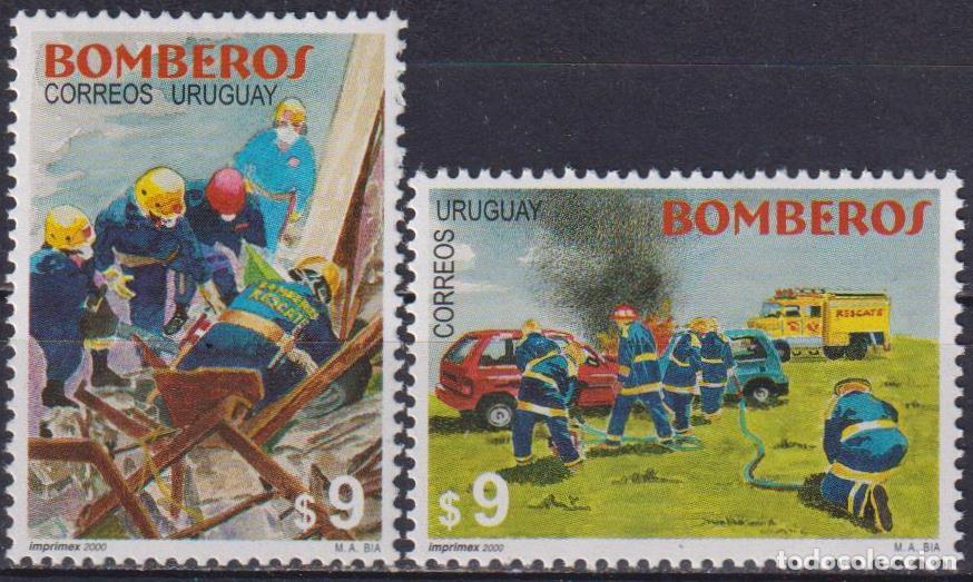 Sellos: Uruguay 2000 Bomberos Bomberos MNH - Foto 1