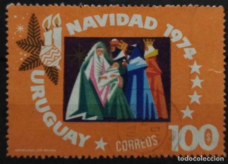 Sellos: URUGUAY 1974 Navidad. USADO. - Foto 1