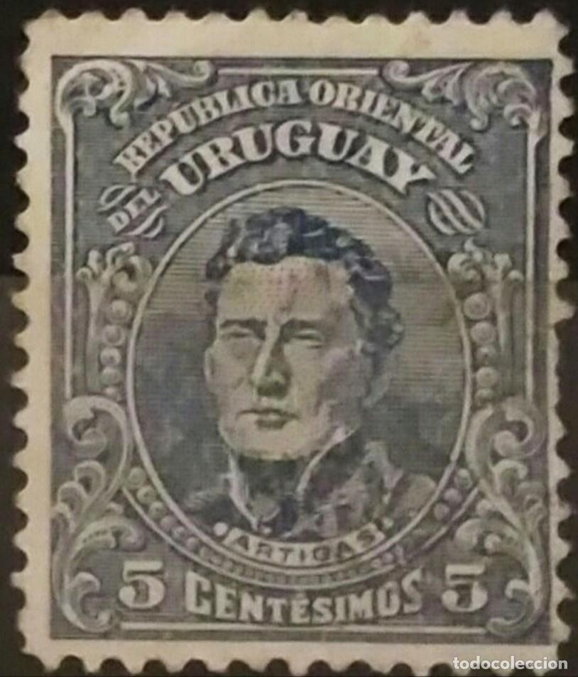 Sellos: URUGUAY 1910 Alegor&iacute;a del Progreso Industrial. USADO. - Foto 1