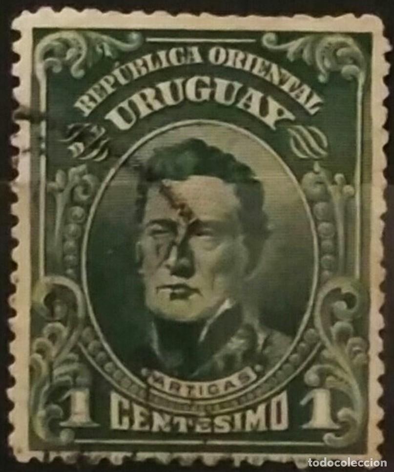 Sellos: URUGUAY 1910 Alegor&iacute;a del Progreso Industrial. USADO. - Foto 1