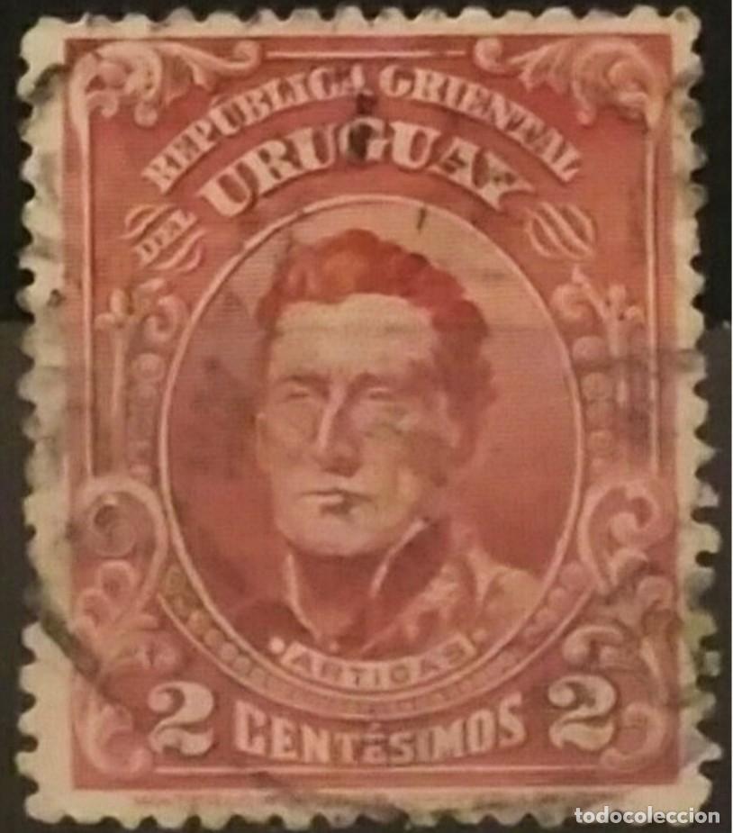 Sellos: URUGUAY 1910 Alegor&iacute;a del Progreso Industrial. USADO. - Foto 1