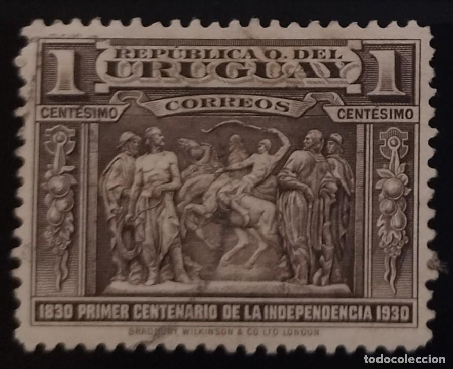Sellos: URUGUAY 1930 Centenario de la independencia. USADO.