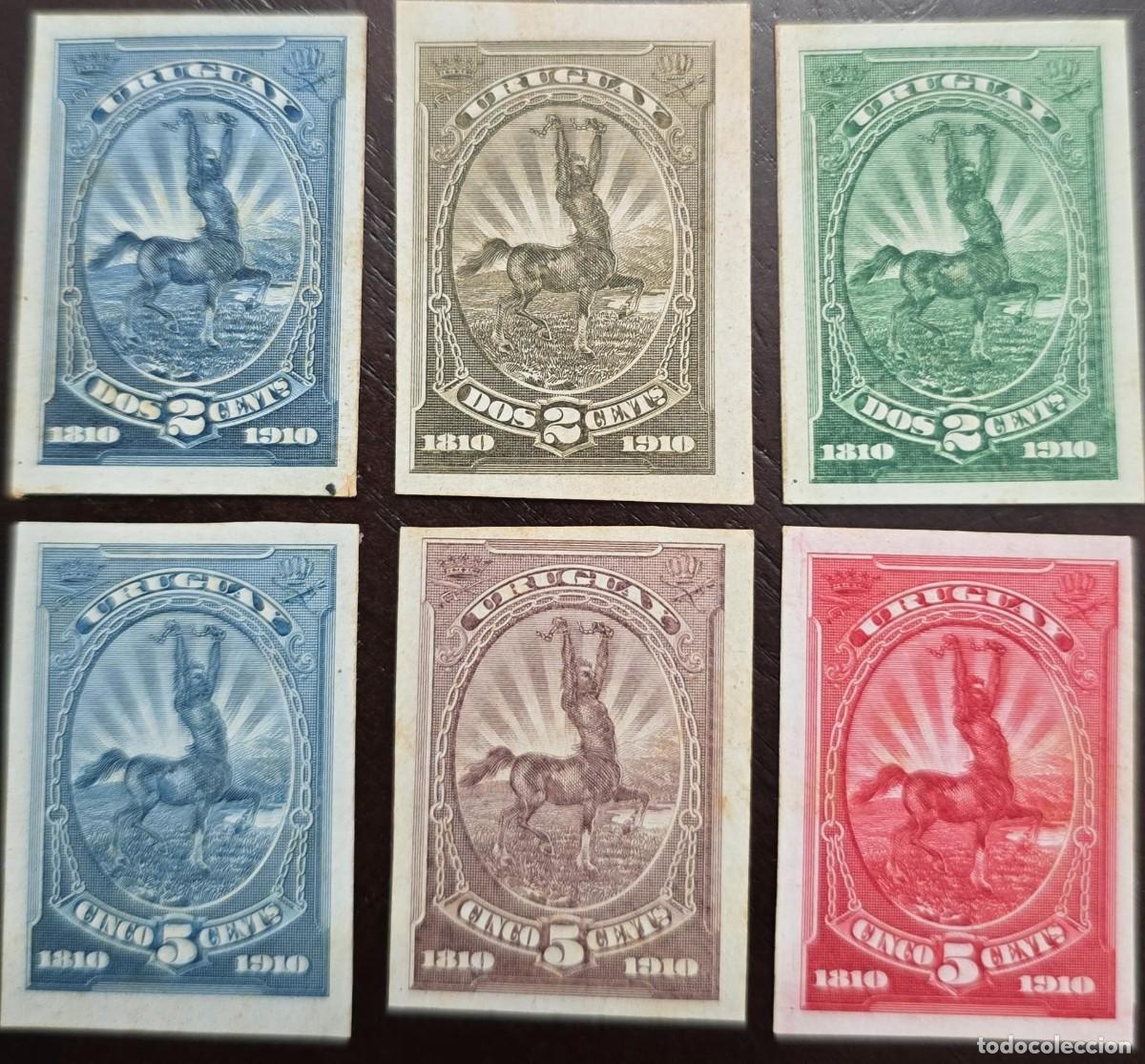 Sellos: O) 1910 URUGUAY, PROOF - CARDBOARD, LIBERATION DAY, 2c, XF