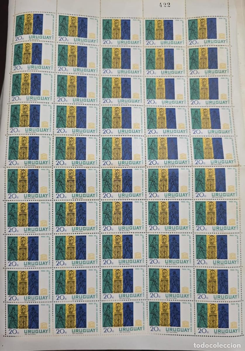 Sellos: O) 1964 URUGUAY, NILE GODS UNITING UPPER AND LOWER EGYPT - ABU SIMBEL, UNESCO - WORLD CAMPAIGN TO